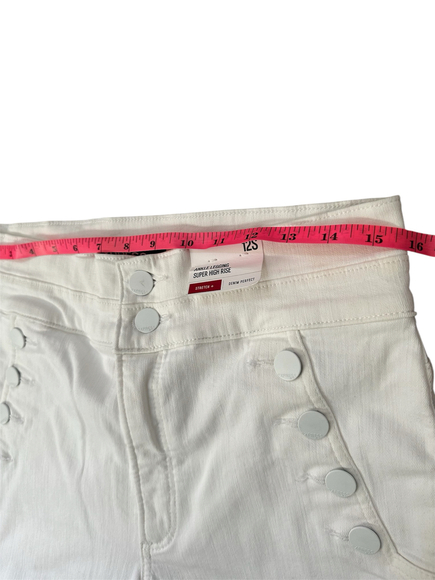 NWT Express Ankle Legging Super High Rise White Jeans - Size 12 Short - Picture 6 of 8